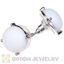 2012 Fashion Silver Plated White Bubble Stud Earrings Wholesale
