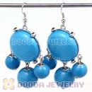 Fashion Silver Plated Drop Blue Bubble Earrings Wholesale