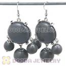 Fashion Silver Plated Drop Grey Bubble Earrings Wholesale