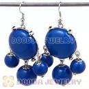 Fashion Silver Plated Drop Dark Blue Bubble Earrings Wholesale