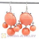 Fashion Silver Plated Drop Orange Bubble Earrings Wholesale