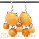 Fashion Silver Plated Drop Yolk Yellow Bubble Earrings Wholesale