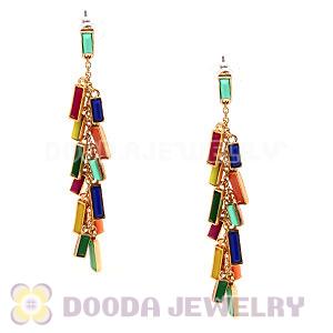 Fashion Candy Color Resin Roped In Linear Drop Earrings Wholesale
