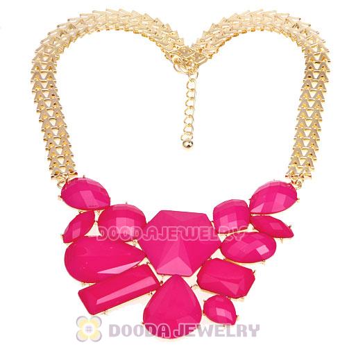 Chunky Chain Candy Resin Geometry Choker Bib Necklace Wholesale