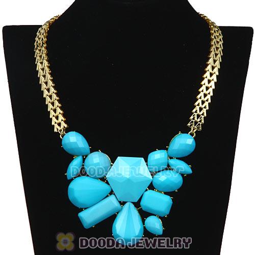 Chunky Chain Candy Resin Geometry Choker Bib Necklace Wholesale