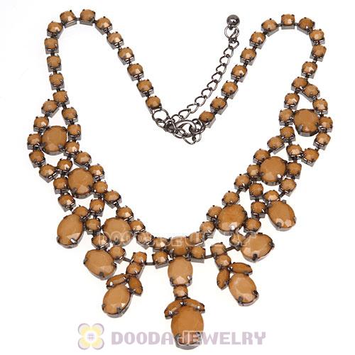 Chunky Multilayer Resin Rhinestone Choker Bib Collar Necklace Wholesale