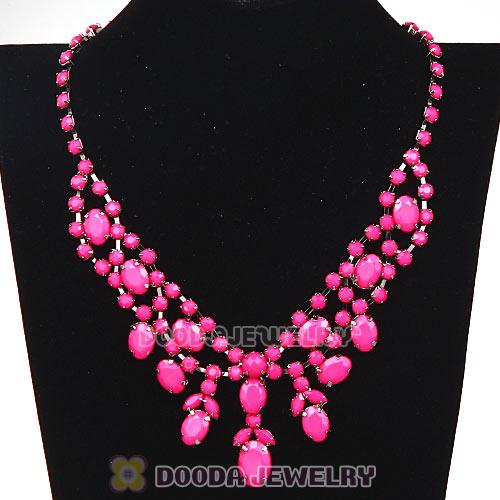 Chunky Multilayer Roseo Resin Rhinestone Choker Bib Collar Necklace Wholesale