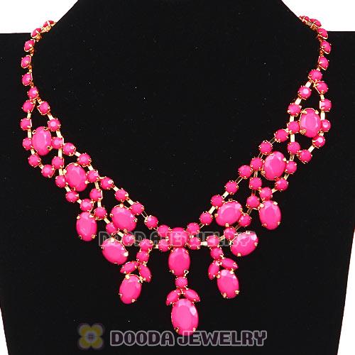 Chunky Multilayer Roseo Resin Rhinestone Choker Bib Collar Necklace Wholesale