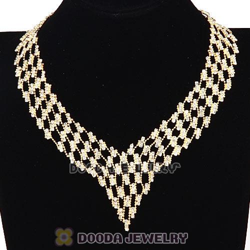 Chunky Multilayer Crystal Choker Collar Bib Necklace Wholesale