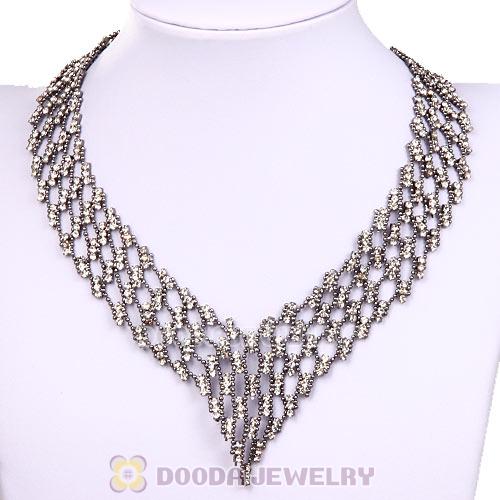 Chunky Multilayer Crystal Choker Collar Bib Necklace Wholesale