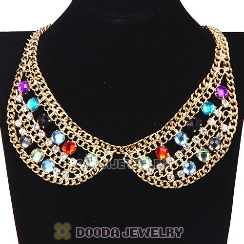 Crystal Resin Rhinestone Choker Collar Bib Necklace Wholesale