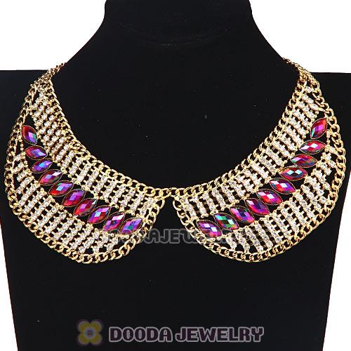 Crystal Resin Rhinestone Choker Collar Bib Necklace Wholesale