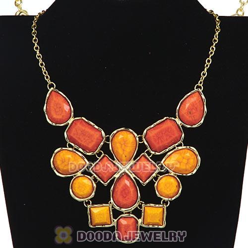 European Resin Turquoise Choker Bib Necklaces Wholesale