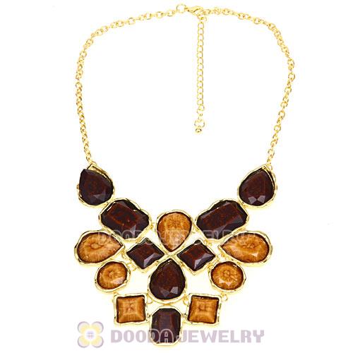 European Resin Turquoise Choker Bib Necklaces Wholesale