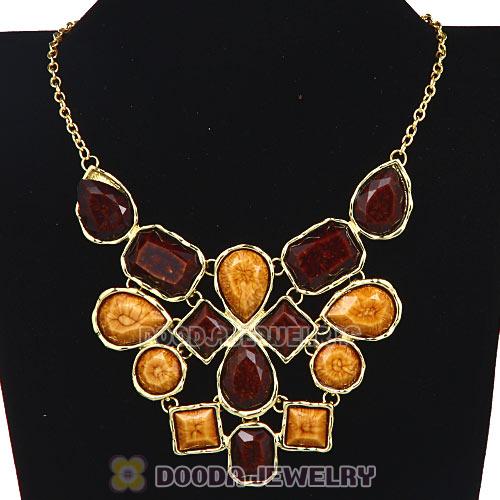 European Resin Turquoise Choker Bib Necklaces Wholesale