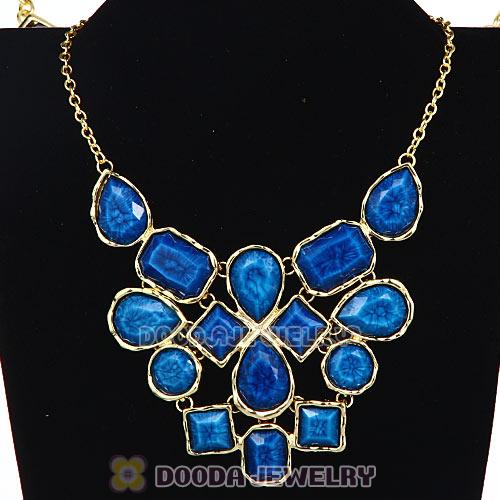 European Resin Turquoise Choker Bib Necklaces Wholesale