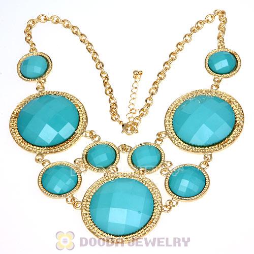 Black Facets Resin Gem Choker Bib Necklaces Wholesale