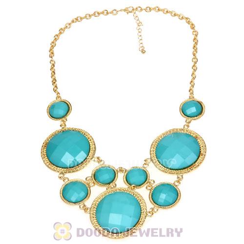 Black Facets Resin Gem Choker Bib Necklaces Wholesale