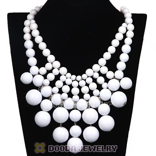 Fashion Cascade White Bauble Bib Anthropologie Necklace Wholesale