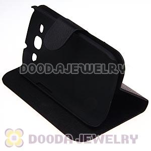 Classic Black Leather FlipStand Hybrid Cases For Samsung Galaxy S3 i9300