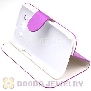 Classic Purple Leather FlipStand Hybrid Cases For Samsung Galaxy S3 i9300