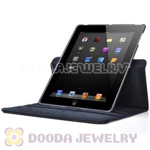 Black 360 Degree Rotating Leather Cases Smart Cover Stand For iPad