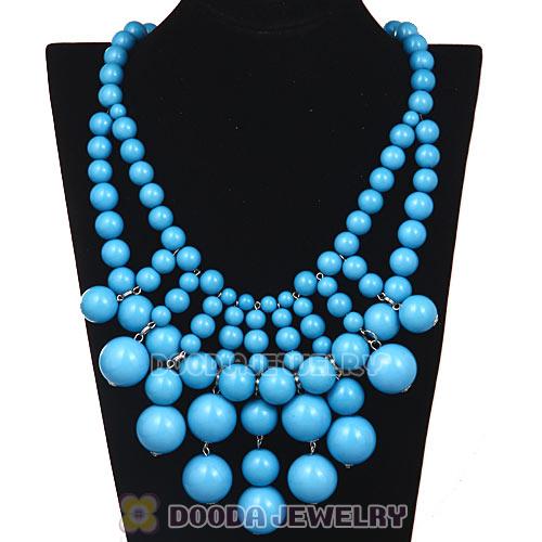 Fashion Blue Cascade Bauble Bib Anthropologie Necklace Wholesale