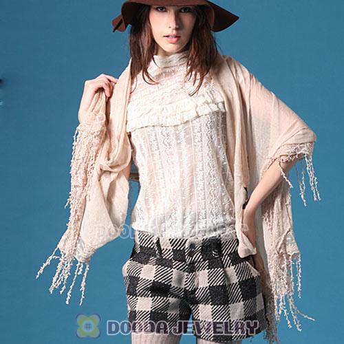 Sweet Mori Girl Style Pashmina Scarf Lace Tassel Shawl Scarves Wholesale