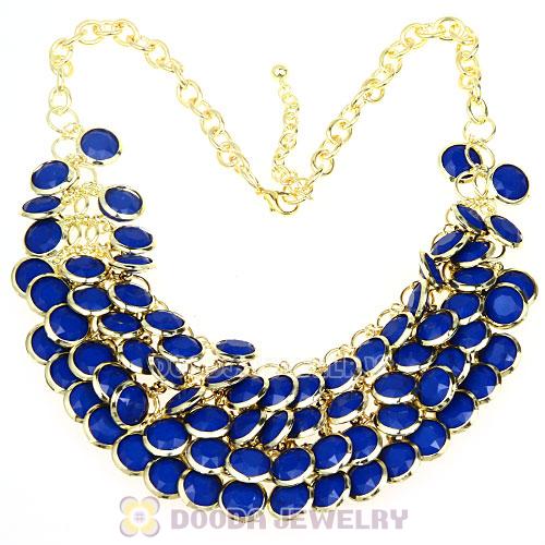 Dark Blue Chunky Multi Layers Bubble Bib Statement Necklace Wholesale
