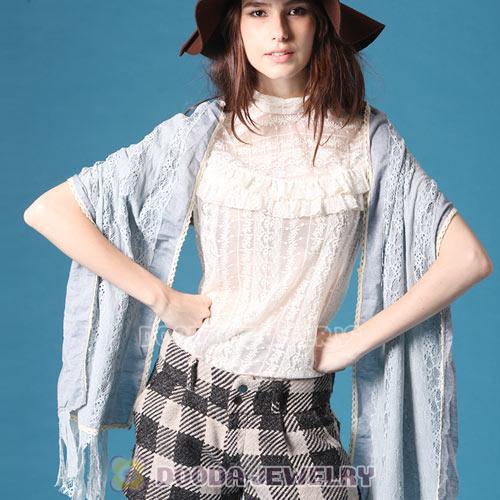 Mori Girl Style Pashmina Scarves Lace Tassels Shawls Scarf Wholesale