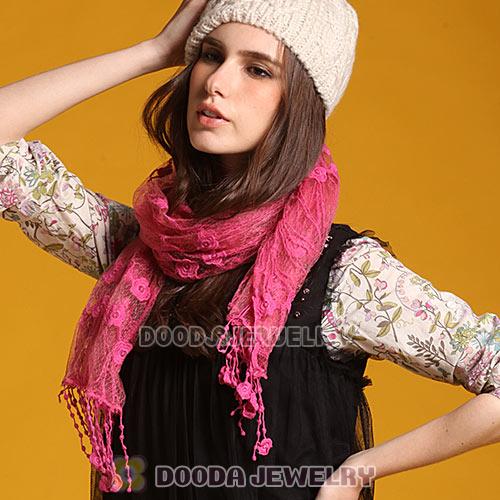 Fashion Eurppean Rural Pastoral Scarf Lace Tassels Pashmina Scarves Wholesale 