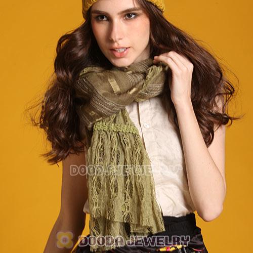 Fashion Eurppean Rural Pastoral Pashmina Scarves Lace Tassels Scarf Wholesale 