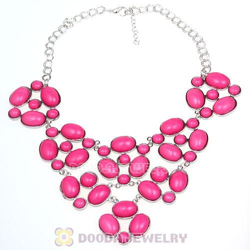 Retro Style Roseo Resin Gemstone Choker Bib Collar Necklaces Wholesale