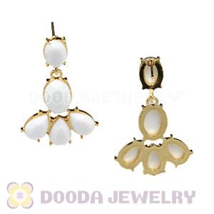 Fashion White Resin Plaza Athenee Chandelier Drop Earrings Wholesale