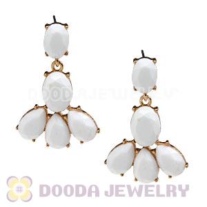 Fashion White Resin Plaza Athenee Chandelier Drop Earrings Wholesale