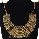 Retro Vintage Style Crescent Stripes Choker Collar Bib Necklace