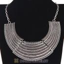 Retro Vintage Style Crescent Stripes Choker Collar Bib Necklace