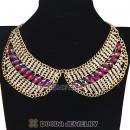 Crystal Resin Rhinestone Choker Collar Bib Necklace Wholesale