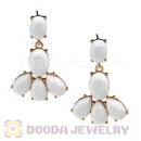 Fashion White Resin Plaza Athenee Chandelier Drop Earrings Wholesale