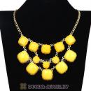 Yellow Resin Trio Marzipan Bib Necklaces Wholesale