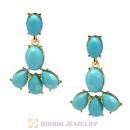 Fashion Turquoise Resin Plaza Athenee Chandelier Drop Earrings Wholesale