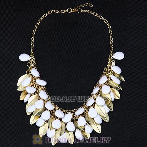 Gold Leaves Chunky Multi Layers Bubble Bib Statement Necklace Wholesale