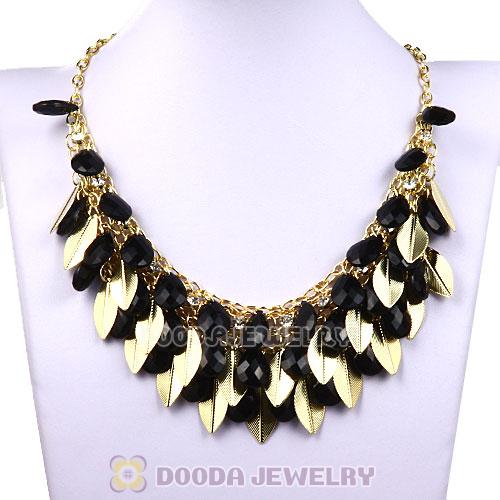 Gold Leaves Chunky Multi Layers Bubble Bib Statement Necklace Wholesale