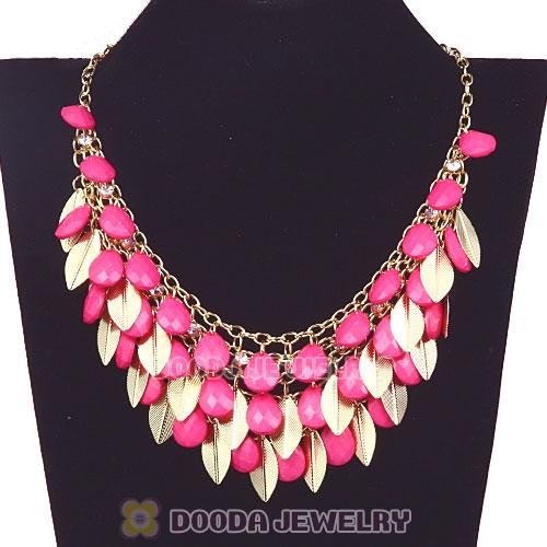 Gold Leaves Chunky Multi Layers Bubble Bib Statement Necklace Wholesale