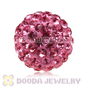 12mm Pink Pave Czech Crystal Beads Earrings Component Findings