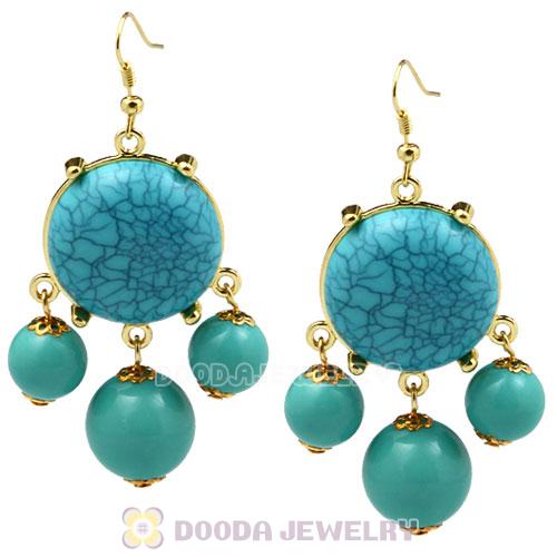 Fashion Gold Plated Turquoise Bubble Earrings Wholesale