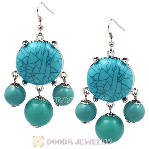 Fashion Silver Plated Turquoise Bubble Earrings Wholesale