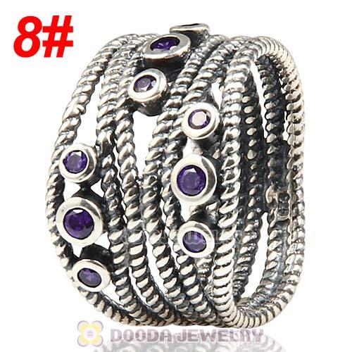 European Sterling Silver Hidden Romance Ring With Violet Zircon Wholesale