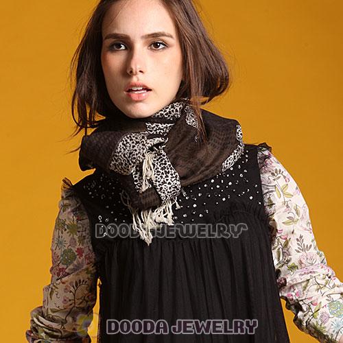 Wholesale Cashmere Wool Scarf Urban Retro Long Leopard Scarf Pashmina Wrap