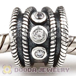 Antique European Sterling Hidden Romance Charm With White Zircon Stone